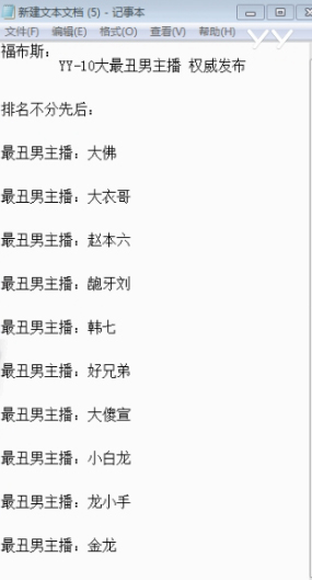 YY最丑男主播
