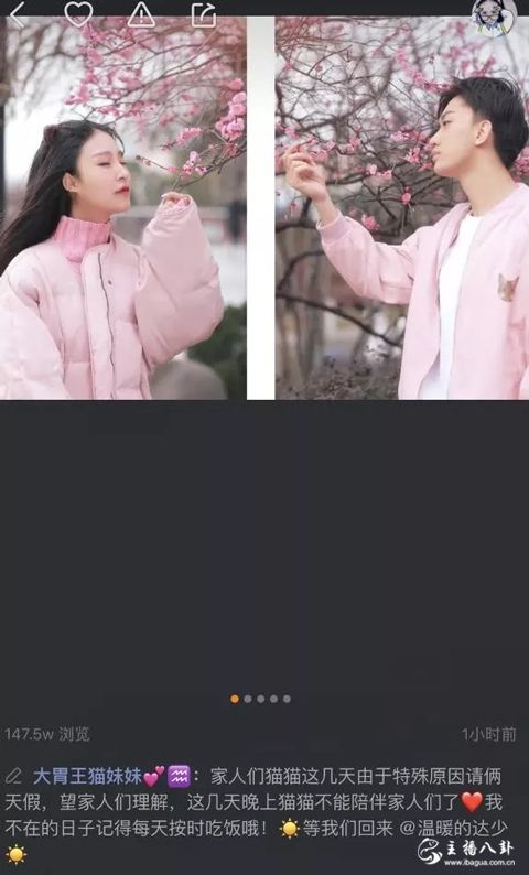 猫妹妹快手发作品向粉丝请假