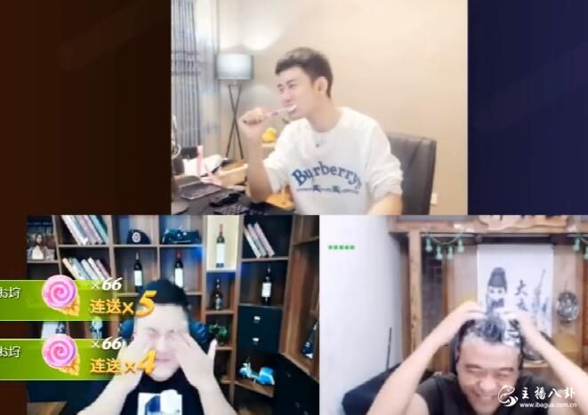 会玩！哲李衣PK，三人直播刷牙洗脸洗头！