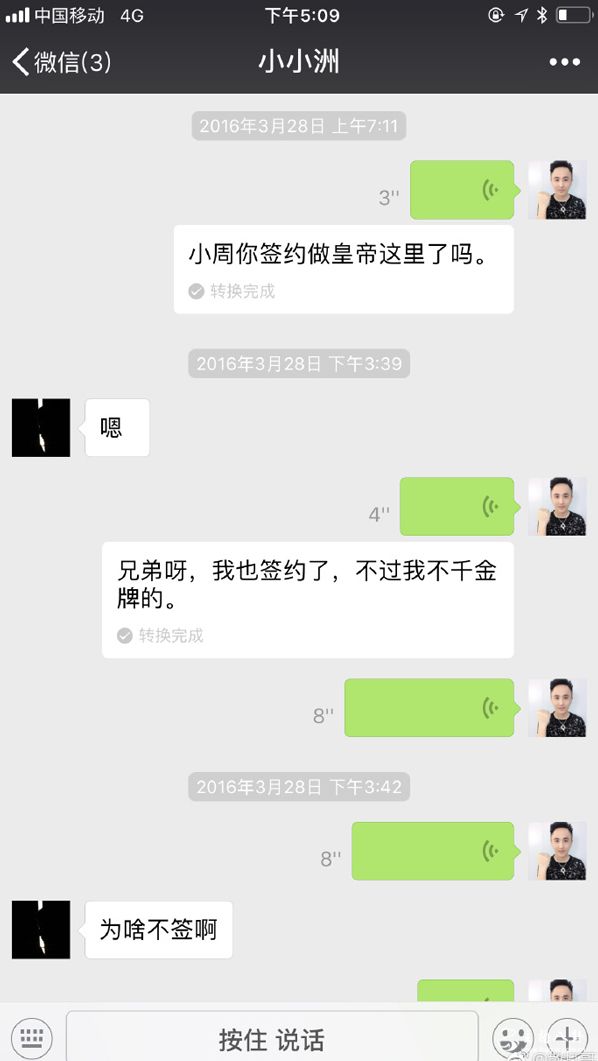 散打哥小洲聊天记录