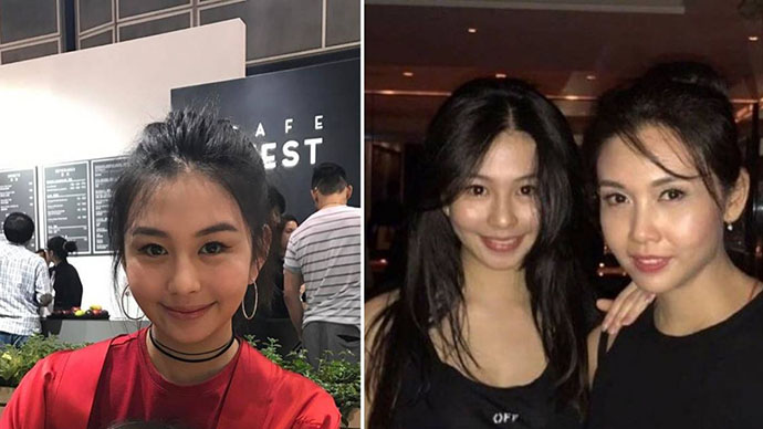 邱淑贞和女儿合照