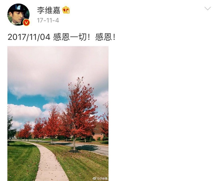 李维嘉生日微博截图