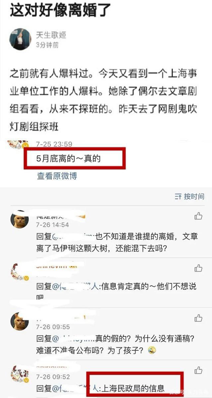 文章马伊琍被曝离婚