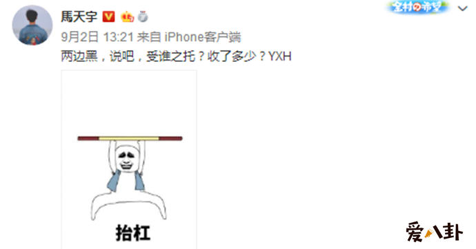 马天宇发文怒怼营销号