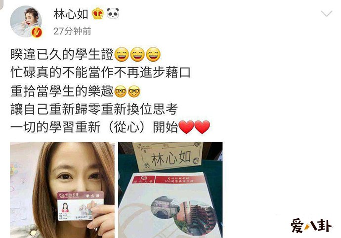 林心如自曝读博