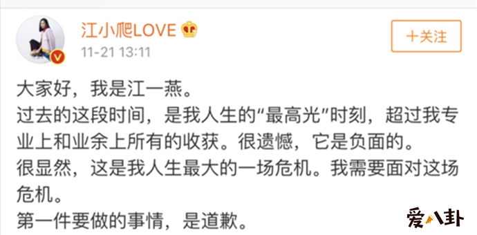 江一燕就获奖造假事件道歉