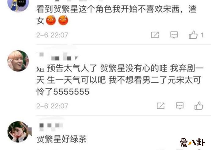 网友辱骂宋茜主演的贺繁星