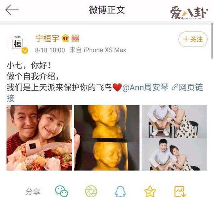 宁桓宇官宣当爸