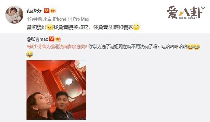蔡少芬自爆为逃避洗碗参加选美