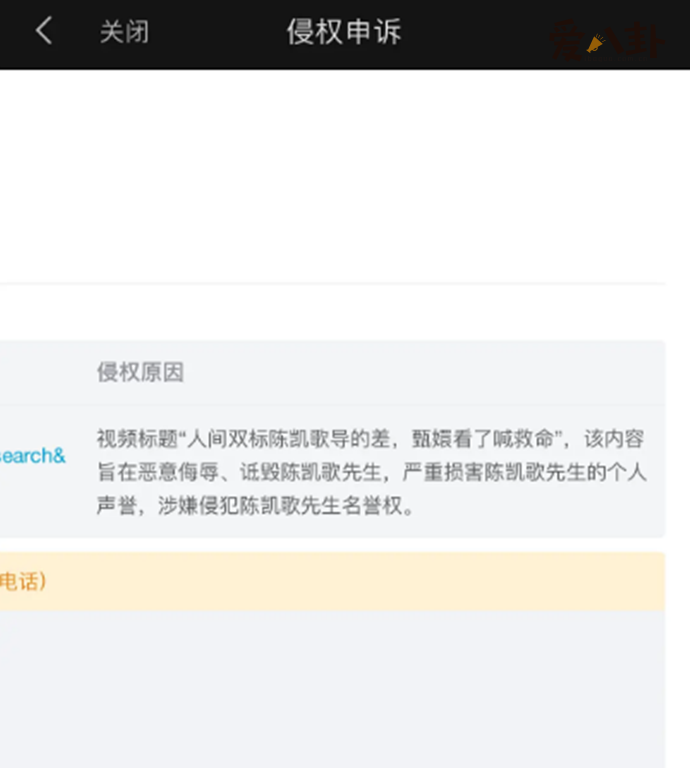 议论陈凯歌电影的up主被举报