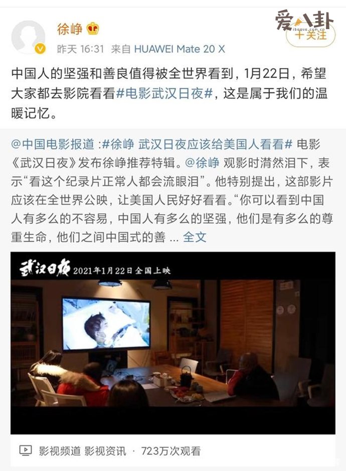 徐峥《武汉日夜》应该给美国人看看